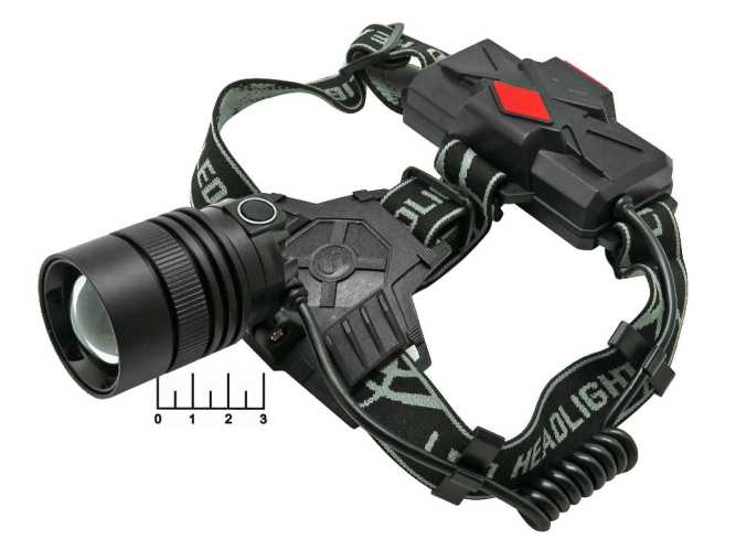 Фонарь налобный 1 светодиод аккумуляторный HT-239-GT100 3 реж.(з/у micro USB) zoom