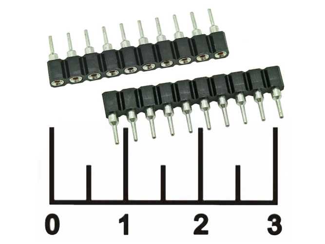 Разъем PBSM-10 гнездо шаг 2.54мм черный (SCSL-10)