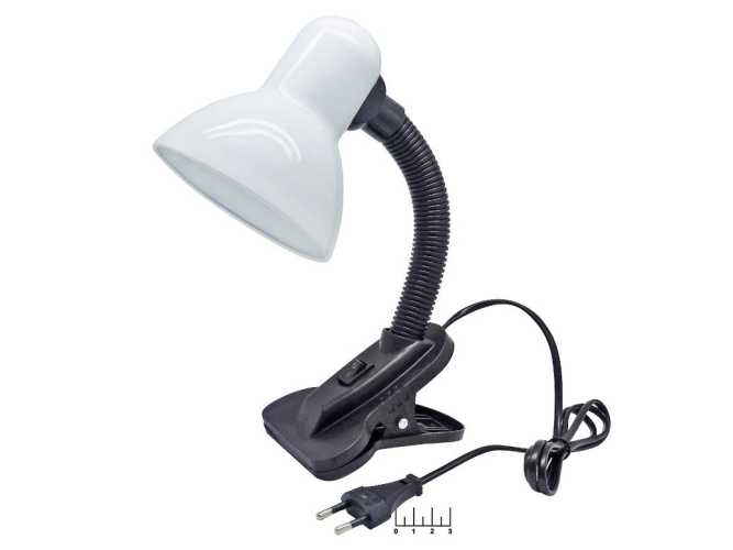 Светильник для лампы E27 на прищепке с выключателем TLI-202 Uniel (белый)