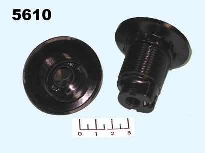Патрон для лампы E14 с кольцом (люстра) черный (Н10РП-01)