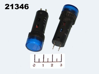 Лампа 220V в плафоне LED синяя AD16-16