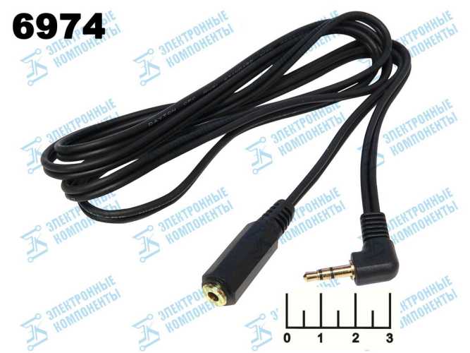 Шнур AUD 3.5-AUD 3.5 гнездо стерео 1.5м gold угол