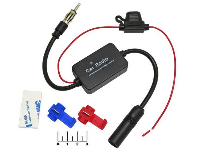 Антенный усилитель 88-108 МГц FM+AM  до 25дБ автомобильный TS-CAA47