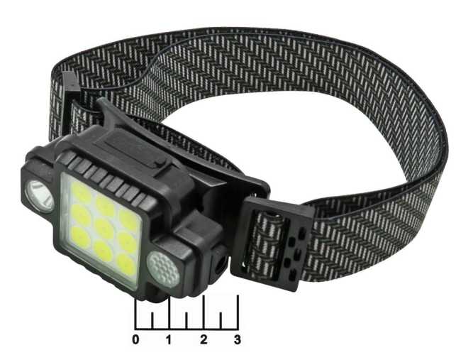 Фонарь налобный 9+1 светодиод + аварийный красный/синий 5 режимов (з/у Type C) HYD-TG21 (RK-G21)