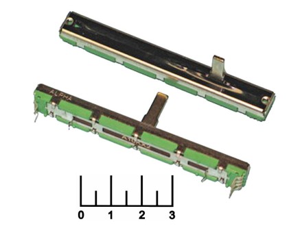 Резистор переменный 2*10 кОм RA6044F-20-15C1-A10K (+23) ползунковый