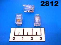 Разъем телефонный штекер линейный 4P4C (RJ-9)