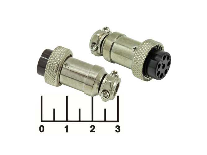 Разъем 8pin гнездо хром на кабель GX16 (1-561-8)