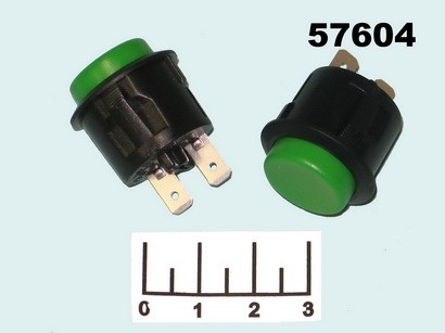 Кнопка 250/6 R13-527D зеленая c фиксацией 2 контакта
