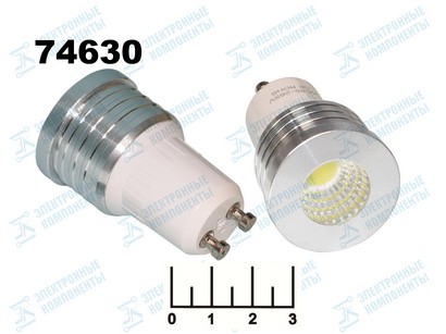 Лампа светодиодная 220V 3W GU10 6400K белый холодный