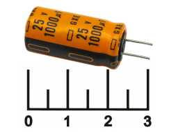 Конденсатор электролитический ECAP 1000 мкФ 25В 1000/25V 1225 125C