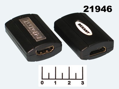 Переходник HDMI 2 гнезда gold усилитель до 30м Rexant (17-6914)