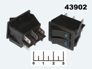 Выключатель 250/15 IRS-21C черный LED синий 6 контактов
