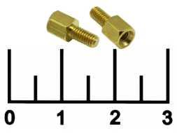 Стойка DA5M3X05 винт-отв (латунь)