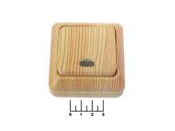 Выключатель 1-клавишный накладной TDM (Ладога) сосна с индикацией