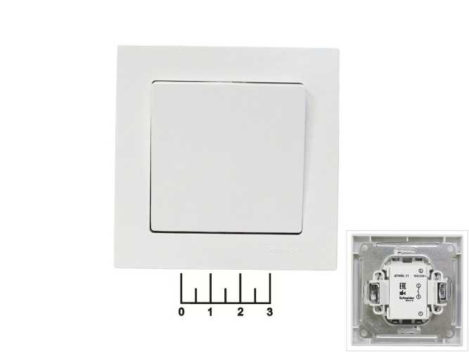 Выключатель 1-клавишный Atlas белый (ATN000111)