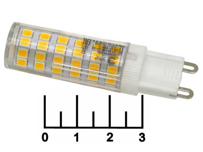 Лампа светодиодная 220V 9W G9 2700K белый теплый 75LED Эра  (720lm)