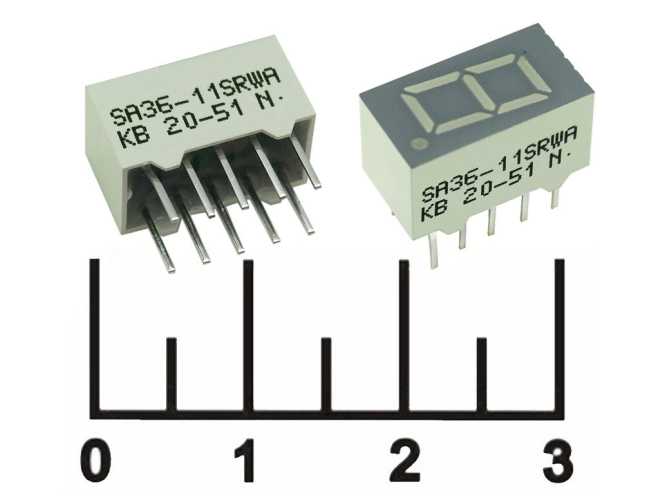 Индикатор SA36-11SRWA красный 1 разряд 9.14мм (0.36&amp;quot;) ОА