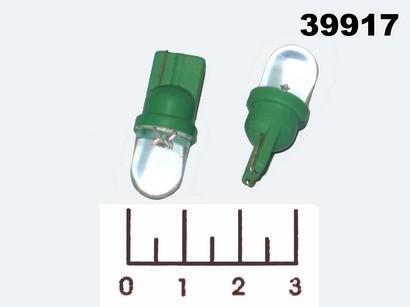 Лампа светодиодная 12V T10 зеленая 10мм 15ГР