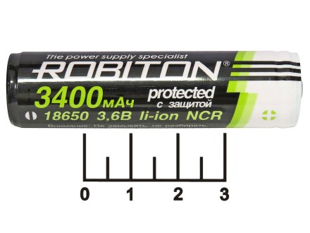 Аккумулятор 3.6V 3.4A 18650 Robiton с контроллером (*)