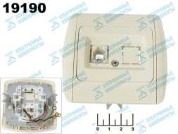 Розетка-1 телефонная врезная EL-BI Zirve кремовая