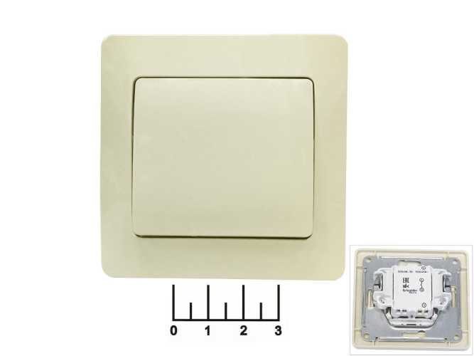 Выключатель 1-клавишный Glossa бежевый (GSL000211)