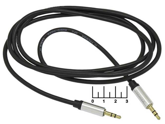 Шнур AUD 3.5-AUD 3.5 стерео 1.5м gold металл Premier (5-332) (AUX)