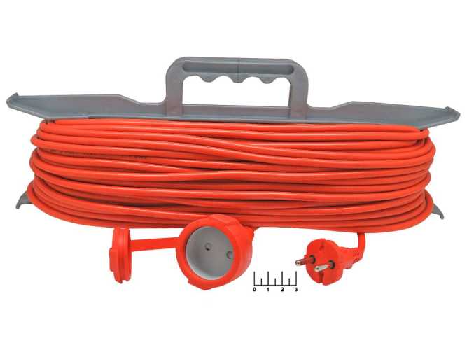 Удлинитель электрический 1/50м на рамке Universal УШ-10 (ПВС 2*1) (max-10A)