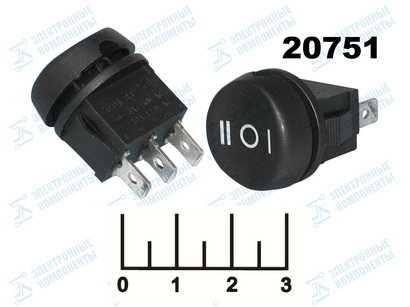 Выключатель 250/6 250V 6A MRS-1C черный круглый 3 контакта 3-х позиционный