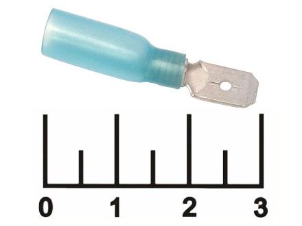 Клемма ножевая штекер 6.3мм синяя термоусадочная (MDD2-250)