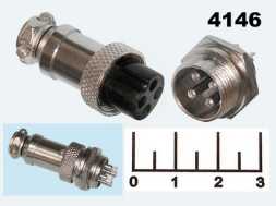 Разъем 4pin в комплекте хром GX16 (MIC-16-4)