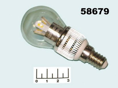 Лампа светодиодная 220V 5W E14 4100K белый шар 40мм прозрачная Gauss диммируемая