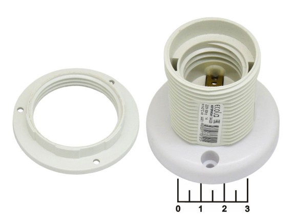 Патрон для лампы E27 настенный с кольцом белый (AB7DPWEAY)