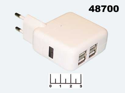 Сетевое зарядное устройство 4USB 5V 2.1A