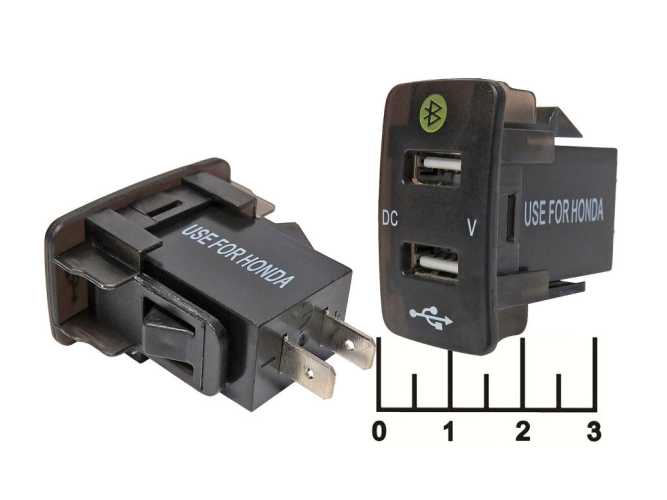 Зарядное устройство 2USB 5V 3.1A в панель LED зеленый TS-CAU51