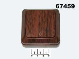 Выключатель 1-клавишный накладной проходной TDM (Ладога) бук (60075)