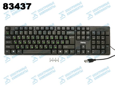 Клавиатура компьютерная USB проводная Dialog KS-030 черная