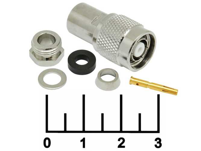 Разъем TNC штекер реверс под пайку RG-58 (406AR)