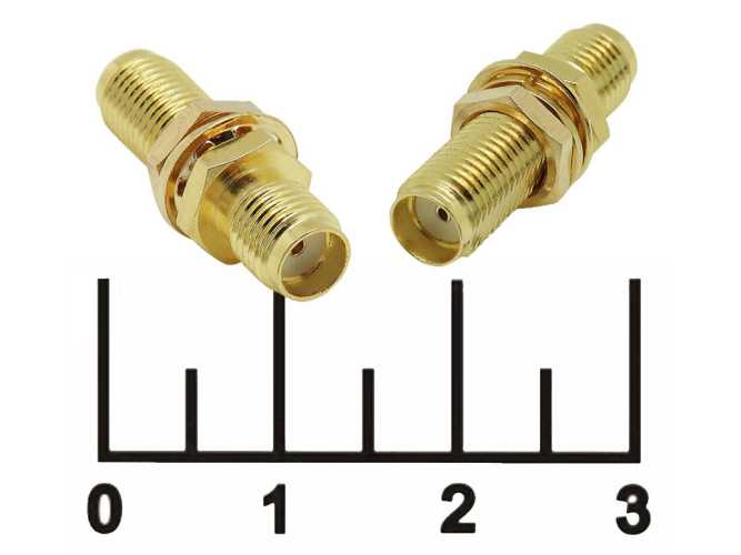 Переходник SMA 2 гнезда с гайкой