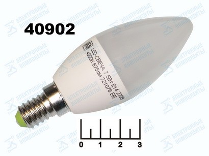 Лампа светодиодная 220V 7.5W E14 4000K белый свеча матовая ASD (675lm)