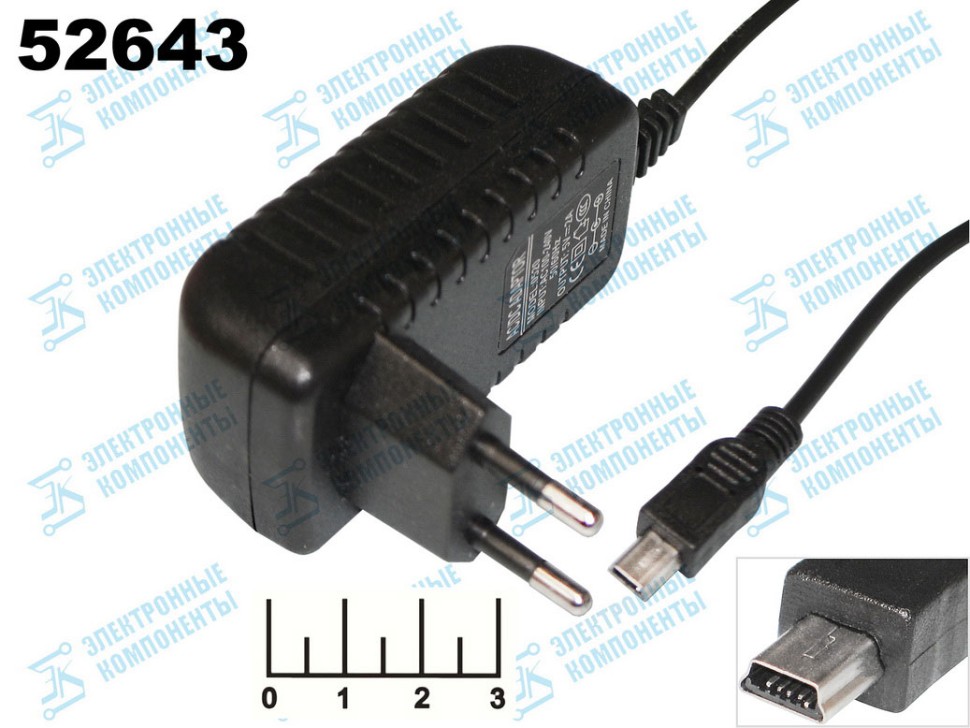 Сетевое зарядное устройство mini USB 5V 2A №0520