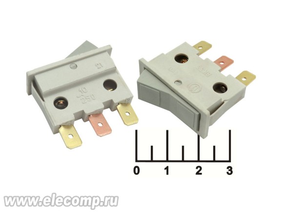 Выключатель 250/10 ВК-33 серый 3 контакта Н21 (А11181-20) (100С)