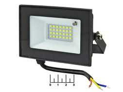 Прожектор светодиодный + датчик освещенности 220V 30W 28LED 6500K белый холодный General IP65 403600