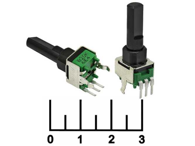 Резистор переменный 20 кОм B RV09BF-40E1N-215F-B20K-AC (+85) ( со средней точкой )