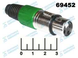 Разъем XLR гнездо никель зеленый (12-0001)