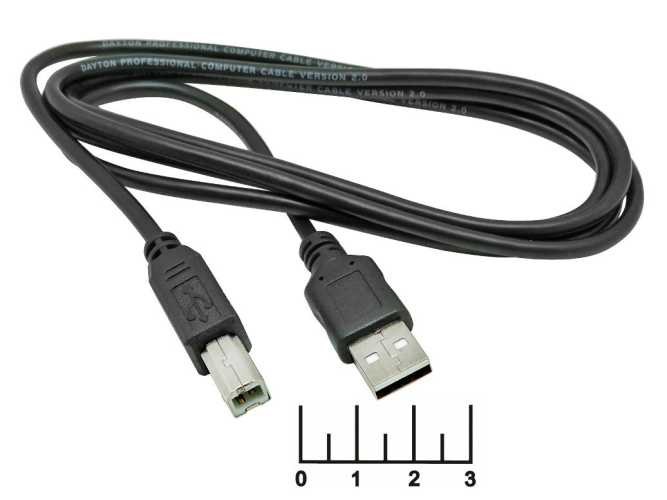 Шнур USB-USB B 1.5м Dayton (16-0006B) (черный)