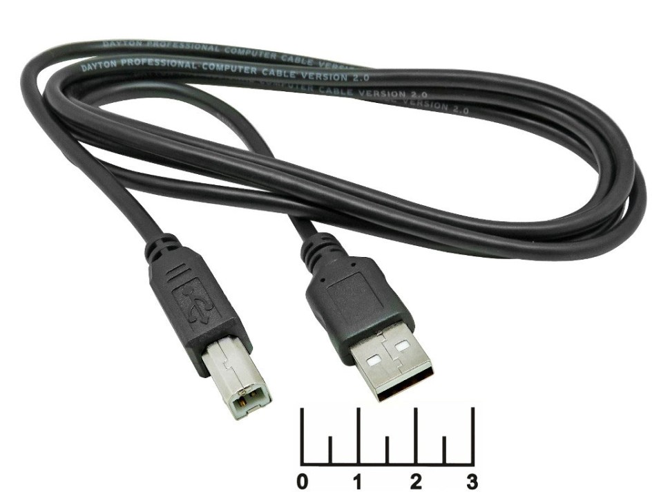 ШНУР USB-USB B 1.5М DAYTON (16-0006B) (ЧЕРНЫЙ)