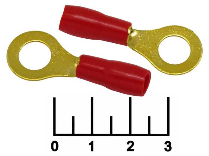 Клемма кольцевая 4/9мм gold красная 7-100