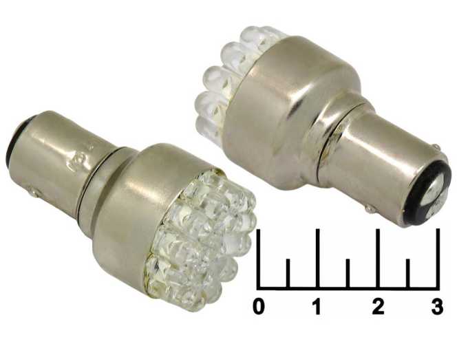 Лампа светодиодная LED 12V S25/1157Y 19LED желтая 2 контакта