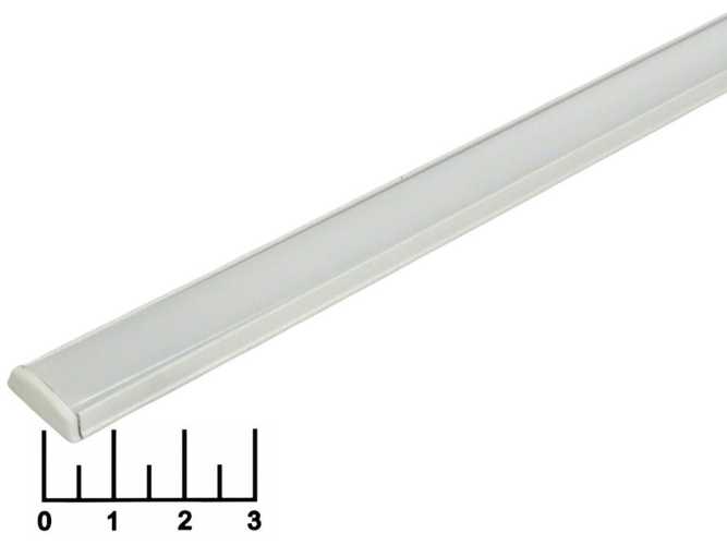Профиль для светодиодной ленты с рассеивателем плоский SP259W белый (2000*15*6.4мм) 2м