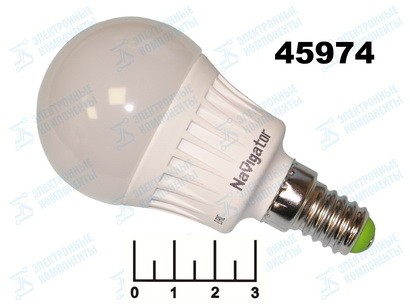 Лампа светодиодная 220V 5W E14 2700K белый теплый шар G45 матовая Navigator (45*90)